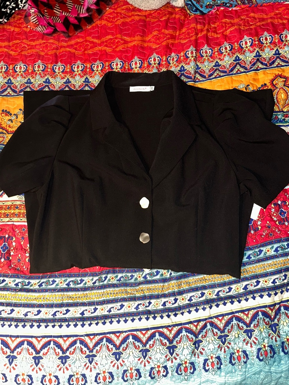 Shoe Dazzle - black button down collared dress.